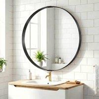 HOMCOM Wall Mirror 61 cm, Wall Mounted Bathroom Mirror in Black