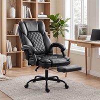 HOMCOM Home Office Chair Reclining Function High Back, Black
