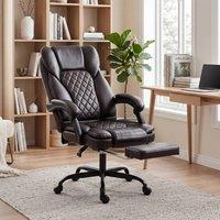 HOMCOM Home Office Chair Reclining Function High Back, Brown