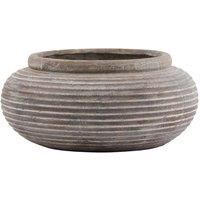 Hill Interiors Siena Ribbed Round Planter in Brown