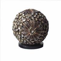 KDMD Boho Sea Shell Lamp -Chocolate Twist Globe, 15cm -Natural Shell Decor in Chocolate