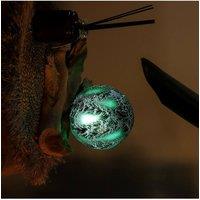 KDMD Emerald DriftGlow Lamp with Crackle Shade & Driftwood Base in Green