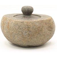 KDMD Large Natural Riverstone Grounding Pot for Jewelry & Keepsakes in Light Brown