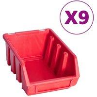 Berkfield Home 103 Piece Storage Bin Kit with Wall Panels Red & Black