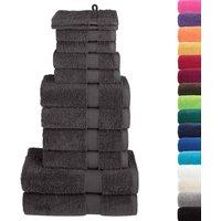 Berkfield Home 12 Piece Premium Towel Set SOLUND Anthracite 600 gsm in Charcoal