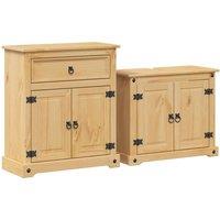 Berkfield Home 2 Piece Bathroom Furniture Set Corona Solid Wood Pine in Light Tan