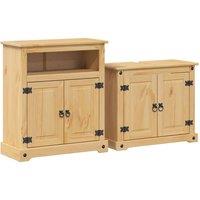 Berkfield Home 2 Piece Bathroom Furniture Set Corona Solid Wood Pine in Light Tan