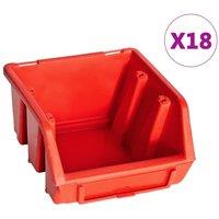 Berkfield Home 32 Piece Storage Bin Kit with Wall Panels Red & Black