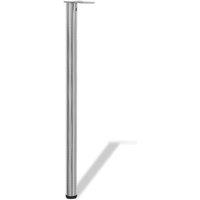 Berkfield Home 4 Height Adjustable Table Legs Brushed Nickel 1100 mm in Silver