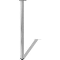 Berkfield Home 4 Height Adjustable Table Legs Brushed Nickel 1100 mm in Silver