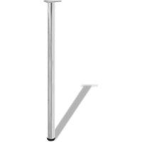 Berkfield Home 4 Height Adjustable Table Legs Chrome 1100 mm in Silver