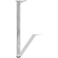 Berkfield Home 4 Height Adjustable Table Legs Chrome 870 mm in Silver