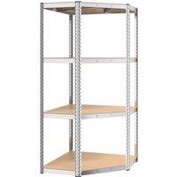 Berkfield Home 4-Layer Corner Shelf Silver Steel&Engineered Wood