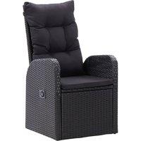 Berkfield Home 5 Piece Garden Dining Set with Cushions Black Poly Rattan