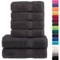 Berkfield Home 6 Piece Premium Towel Set SOLUND Anthracite 600 gsm in Charcoal