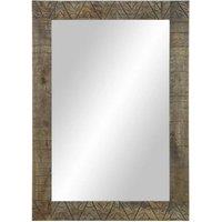 Berkfield Home Bathroom Mirror 50x2.5x70 cm Solid Wood Mango in Brown
