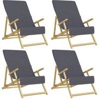 Berkfield Home Beach Towels 4 pcs Anthracite 60x135 cm Fabric 400 GSM in Dark Grey