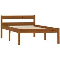 Berkfield Home Bed Frame without Mattress Honey Brown Solid Pine Wood 90x200 cm