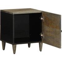 Berkfield Home Bedside Cabinet Light Grey 40x33x46 cm Solid Wood Mango | Size: 40 x 33 x 46 cm