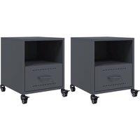 Berkfield Home Bedside Cabinets 2 pcs Anthracite 36x39x43.5 cm Steel in Dark Grey