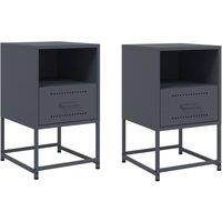 Berkfield Home Bedside Cabinets 2 pcs Anthracite 36x39x60.5 cm Steel in Dark Grey