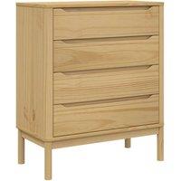 Berkfield Home Chest of Drawers FLORO Wax Brown Solid Wood Pine in Tan