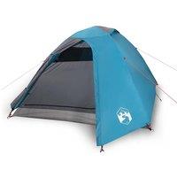Berkfield Home Camping Tent Dome 3-Person Blue Waterproof