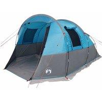 Berkfield Home Camping Tent Tunnel 4-Person Blue Waterproof