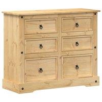 Berkfield Home Chest of Drawers Corona 110x43x91 cm Solid Wood Pine in Light Brown | Size: 110 x 43 x 91 cm