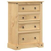 Berkfield Home Chest of Drawers Corona 80x43x114 cm Solid Wood Pine in Light Brown | Size: 80 x 43 x 114 cm