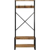 Berkfield Home Clothes Rack 80x40x190 cm Solid Rough Wood Mango in Brown | Size: 80 x 40 x 190 cm