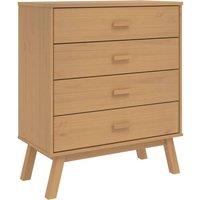 Berkfield Home Drawer Cabinet OLDEN Brown Solid Wood Pine in Light Tan
