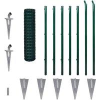 Berkfield Home Euro Fence Steel 10x1.2 m Green