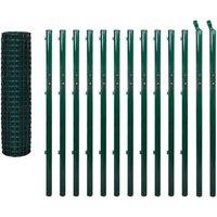 Berkfield Home Euro Fence Steel 25x1.7 m Green