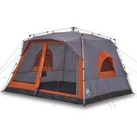 Berkfield Home Family Tent Cabin 7-Person Grey & Orange Quick Release