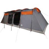 Berkfield Home Family Tent Tunnel 10-Person Grey & Orange Waterproof