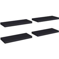 Berkfield Home Floating Wall Shelves 4 pcs Black 60x23.5x3.8 cm MDF