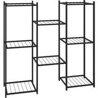 Berkfield Home Flower Stand 83x25x80 cm Black Iron | Size: 83 x 25 x 80 cm