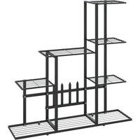 Berkfield Home Flower Stand 94.5x25x88 cm Black Metal