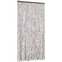 Berkfield Home Fly Curtain Taupe & White 100x230 cm Chenille