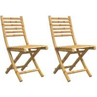 Berkfield Home Folding Garden Chairs 2 pcs 43x54x88 cm Bamboo in Brown | Size: 43 x 54 x 88 cm