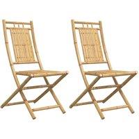 Berkfield Home Folding Garden Chairs 2 pcs 46x66x99 cm Bamboo in Brown | Size: 46 x 66 x 99 cm