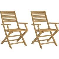 Berkfield Home Folding Garden Chairs 2 pcs 54.5x61.5x86.5 cm Solid Wood Acacia in Brown
