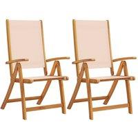 Berkfield Home Folding Garden Chairs 2 pcs Solid Wood Acacia & Textilene in Brown