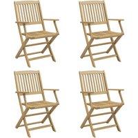 Berkfield Home Folding Garden Chairs 4 pcs 57.5x54.5x90 cm Solid Wood Acacia in Light Brown