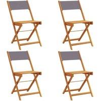Berkfield Home Folding Garden Chairs 4 pcs Anthracite Fabric & Solid Wood