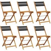 Berkfield Home Folding Garden Chairs 6 pcs Black Solid Wood Acacia