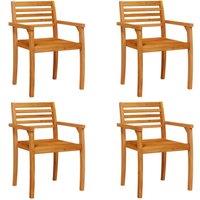 Berkfield Home Garden Chairs 4 pcs 59x55x85 cm Solid Wood Acacia in Brown | Size: 59 x 55 x 85 cm