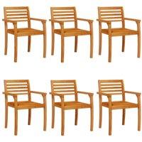 Berkfield Home Garden Chairs 6 pcs 59x55x85 cm Solid Wood Acacia in Tan | Size: 59 x 55 x 85 cm