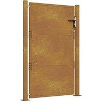 Berkfield Home Garden Gate 105x130 cm Corten Steel in Brown